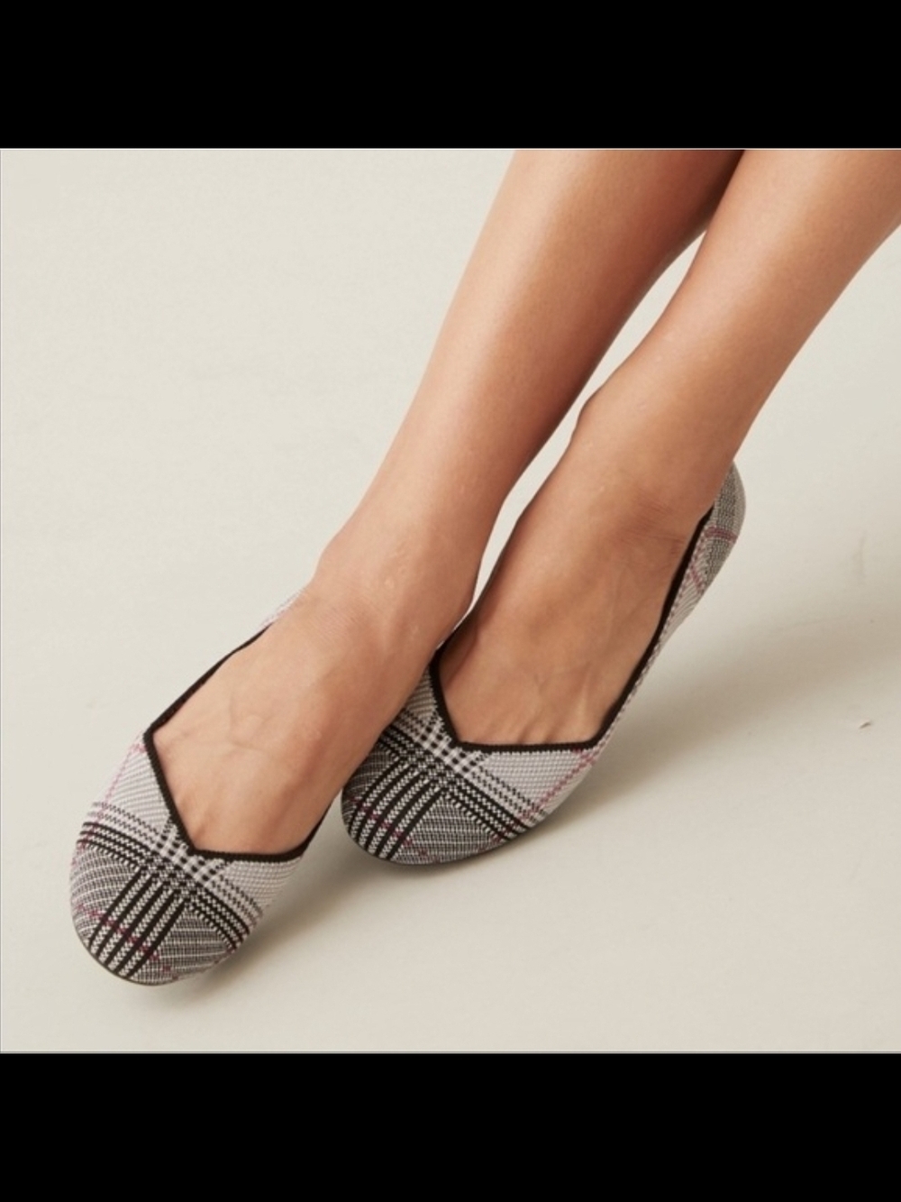 Rothy's The Flat in Grey Glen Plaid Size 8.5